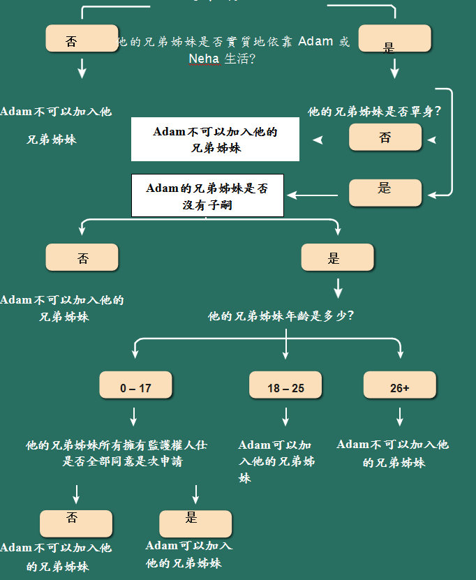 米尼克受養人: 簡易流程圖