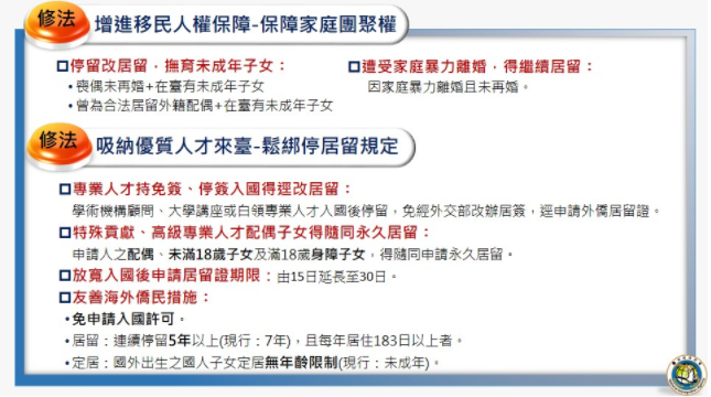 行政院院會通過「入出國及移民法」修正草案 延攬優秀人才 提升人流安全管理